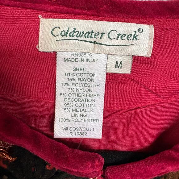 Velvet Patchwork Red Eclectic Witch Charmed Medieval Boho Tapestry Jacket Medium - Picture 8 of 9